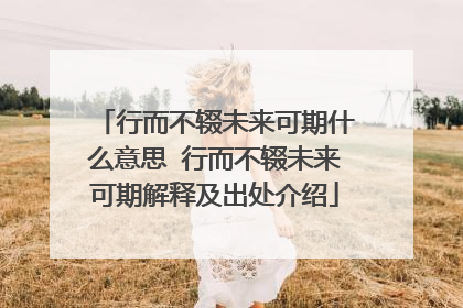 行而不辍未来可期什么意思 行而不辍未来可期解释及出处介绍
