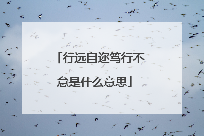 行远自迩笃行不怠是什么意思