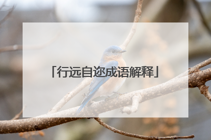 行远自迩成语解释