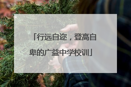 行远自迩，登高自卑的广益中学校训
