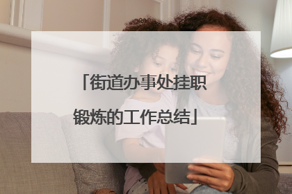 街道办事处挂职锻炼的工作总结