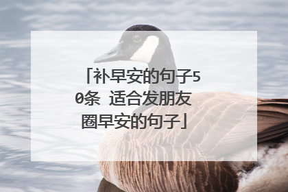 补早安的句子50条 适合发朋友圈早安的句子