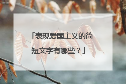 表现爱国主义的简短文字有哪些？