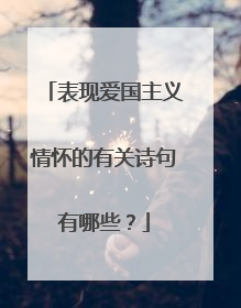 表现爱国主义情怀的有关诗句有哪些？