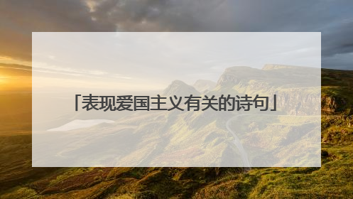 表现爱国主义有关的诗句