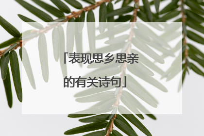 表现思乡思亲的有关诗句