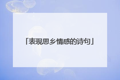 表现思乡情感的诗句