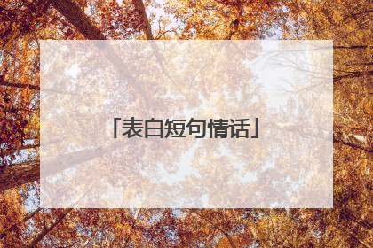 表白短句情话