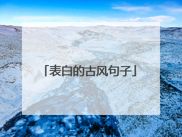 表白的古风句子