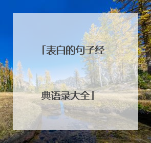 表白的句子经典语录大全