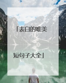 表白的唯美短句子大全