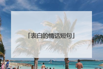 表白的情话短句