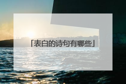 表白的诗句有哪些