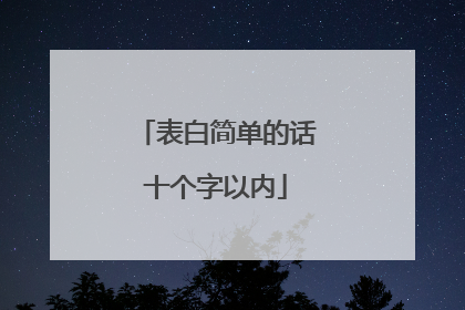 表白简单的话十个字以内