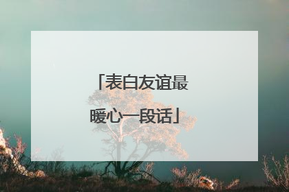 表白友谊最暖心一段话