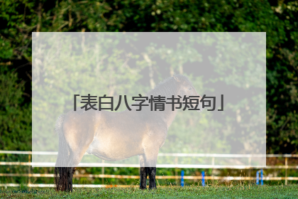 表白八字情书短句