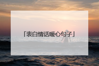 表白情话暖心句子