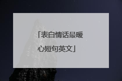 表白情话最暖心短句英文