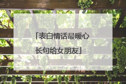 表白情话最暖心长句给女朋友