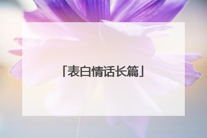 表白情话长篇