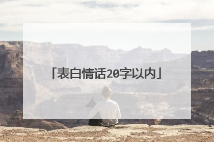 表白情话20字以内