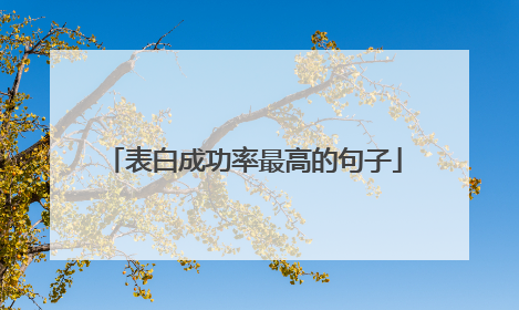 表白成功率最高的句子