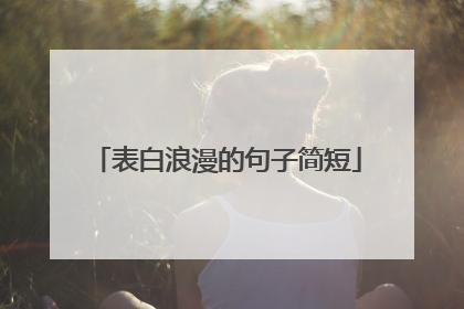 表白浪漫的句子简短
