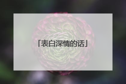 表白深情的话