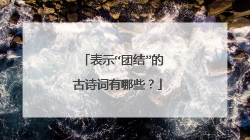 表示“团结”的古诗词有哪些？