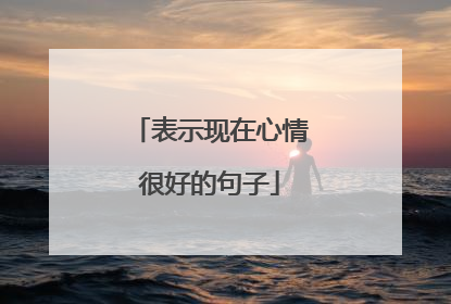 表示现在心情很好的句子