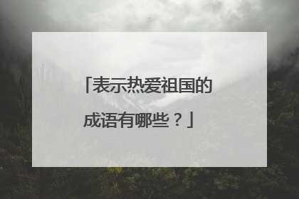 表示热爱祖国的成语有哪些?