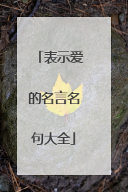 表示爱的名言名句大全