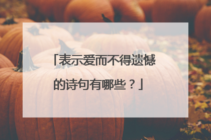 表示爱而不得遗憾的诗句有哪些?