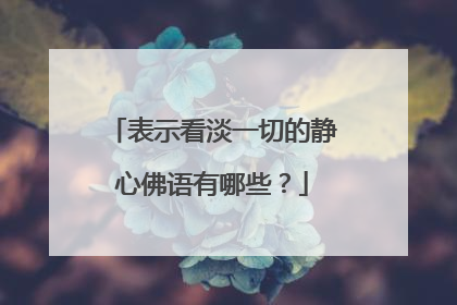 表示看淡一切的静心佛语有哪些？