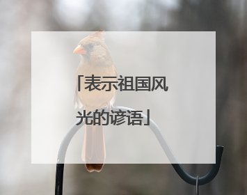 表示祖国风光的谚语