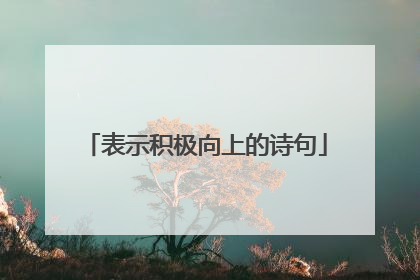 表示积极向上的诗句