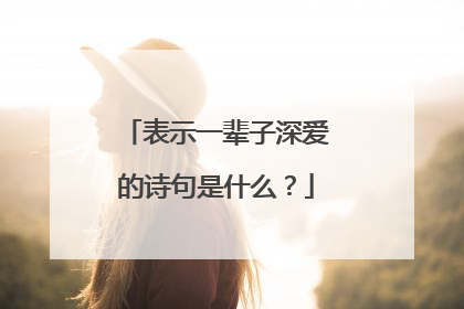 表示一辈子深爱的诗句是什么?