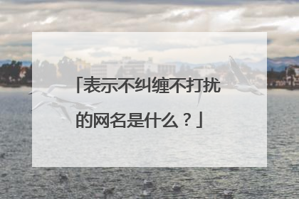 表示不纠缠不打扰的网名是什么？