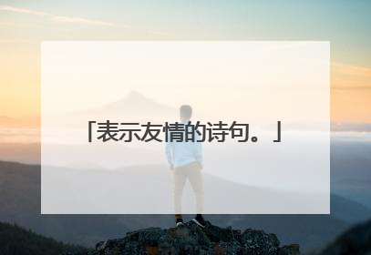 表示友情的诗句。