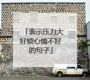 表示压力大好烦心情不好的句子