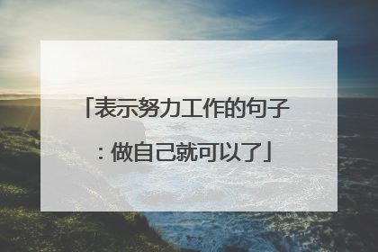 表示努力工作的句子：做自己就可以了