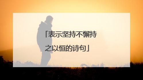 表示坚持不懈持之以恒的诗句