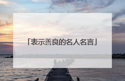 表示善良的名人名言