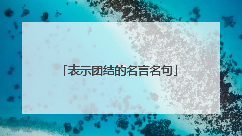 表示团结的名言名句