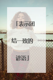 表示团结一致的谚语