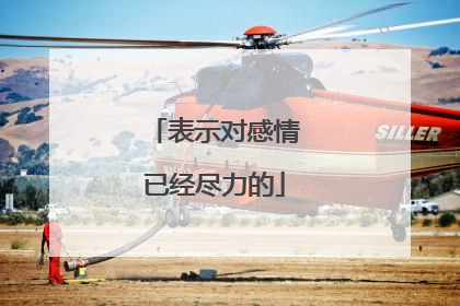 表示对感情已经尽力的