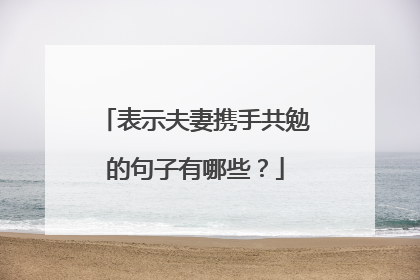 表示夫妻携手共勉的句子有哪些？