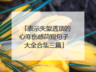 表示失望透顶的心寒伤感简短句子大全合集三篇