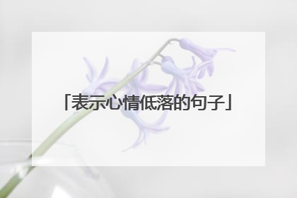 表示心情低落的句子