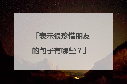 表示很珍惜朋友的句子有哪些?